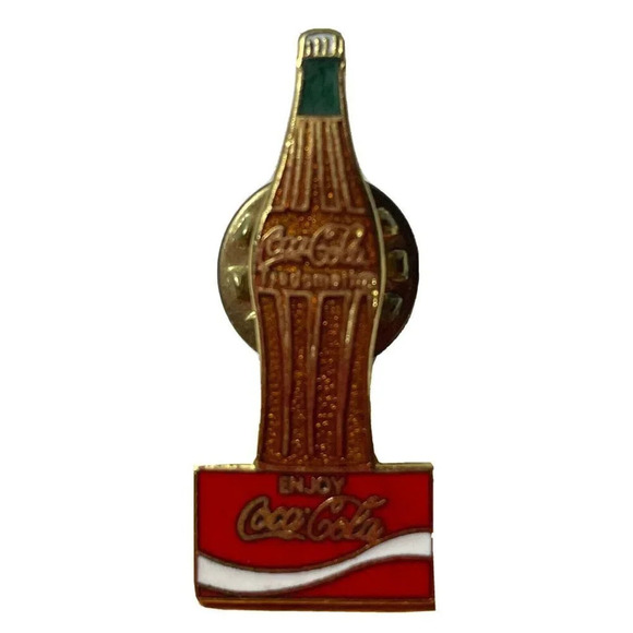 VTG Enjoy Coca‎ Cola Coke Bottle Lapel Tie Hat Pin Back - Picture 1 of 3